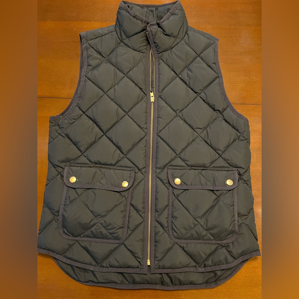 J Crew Excursion Quilted Puffer Down Vest Size M